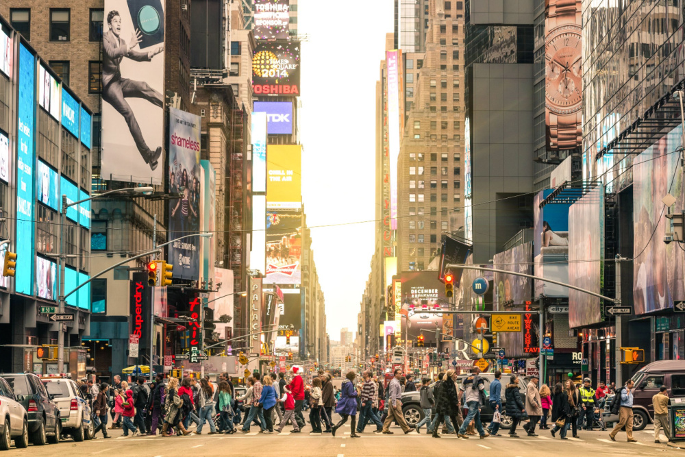 A busy street in New York