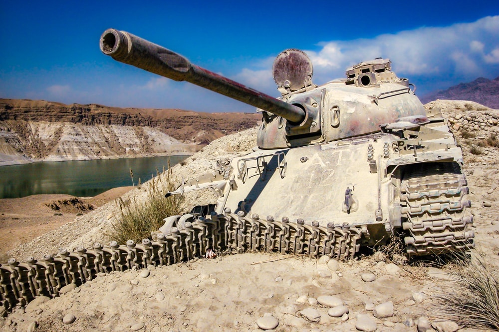 A tank in Afganistan, one of the most dangerous countries in the world