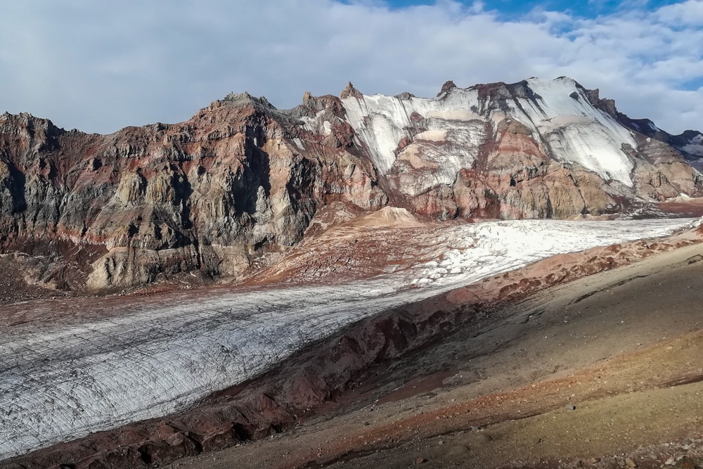 The Gergeti Glacier and Mt Kazbek