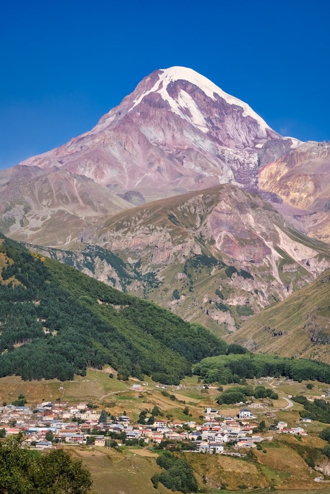 The view from Rooms hotel in Kazbegi