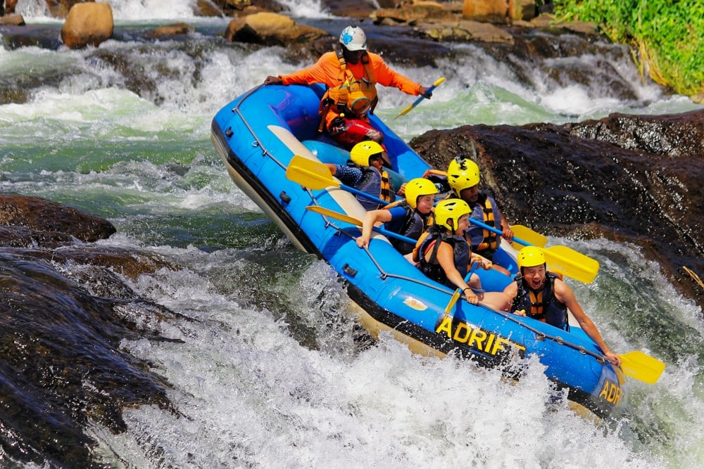 A raft with tourist on the Nile