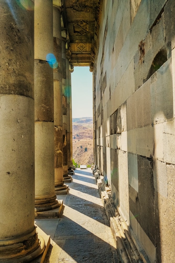 A corridor of Garni Temple near Yerevan