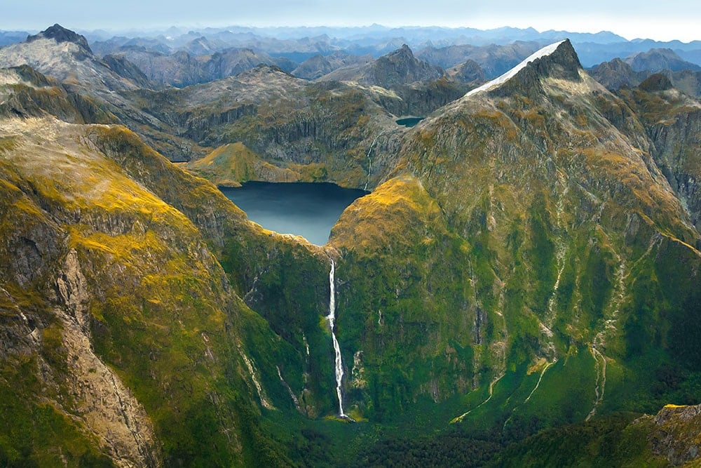 Lake Quill on the scenic flight from Milford Sound, New Zealand