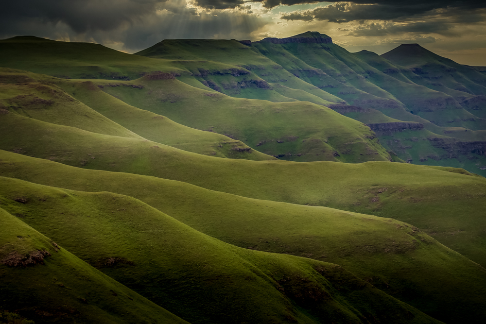 Folded hills in Lesotho