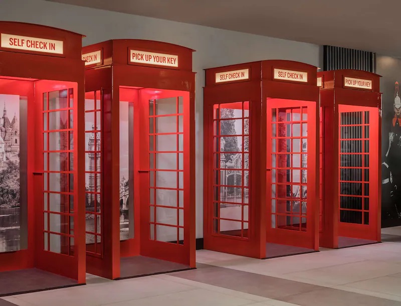 telephone boxes at Radisson RED Heathrow