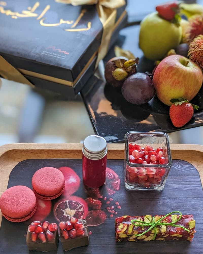 A sweet and fruit tray at the Hilton Ras Al Khaimah Beach Resort