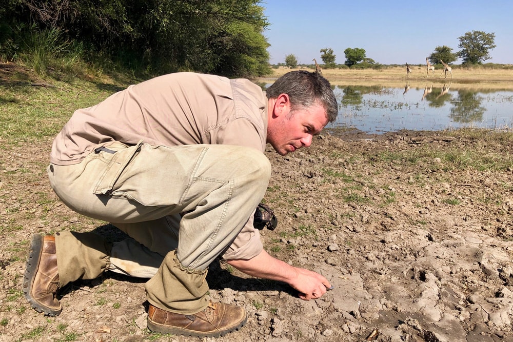 Adam performing the fieldwork in South Africa