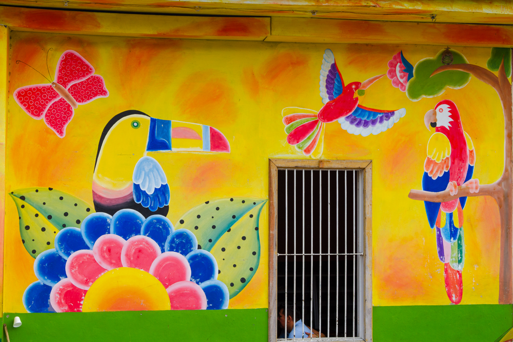 A colourful mural in Juayua