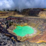 The emerald lake in Santa Ana Volcano in El Salvador