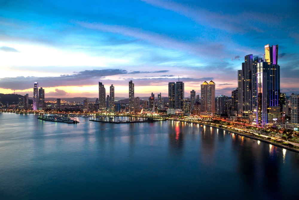 Panama City skyline at night