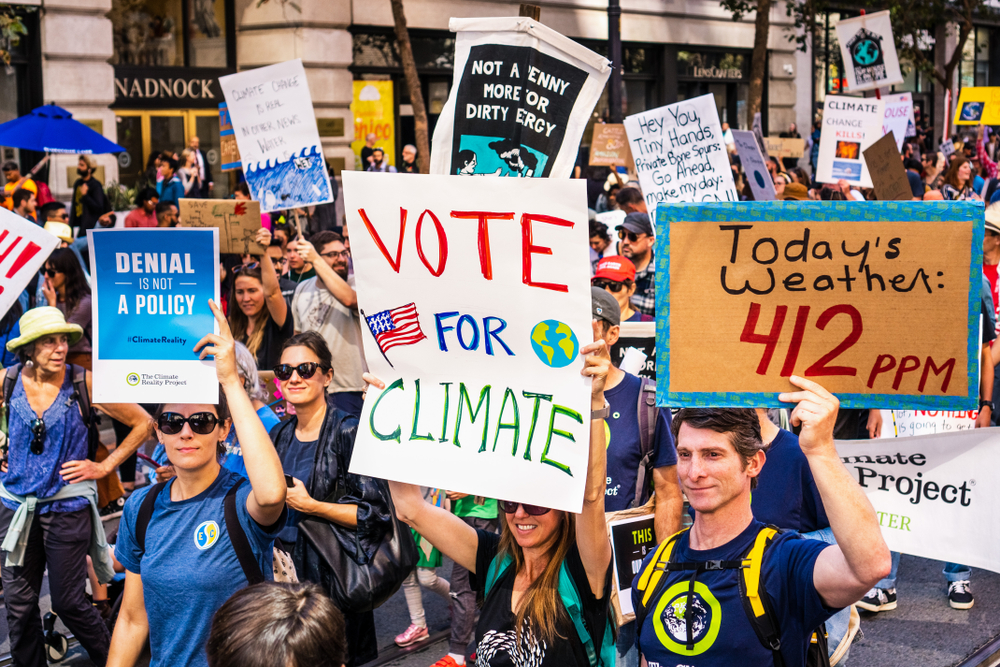 Manifestantes climáticos en los EE. UU.