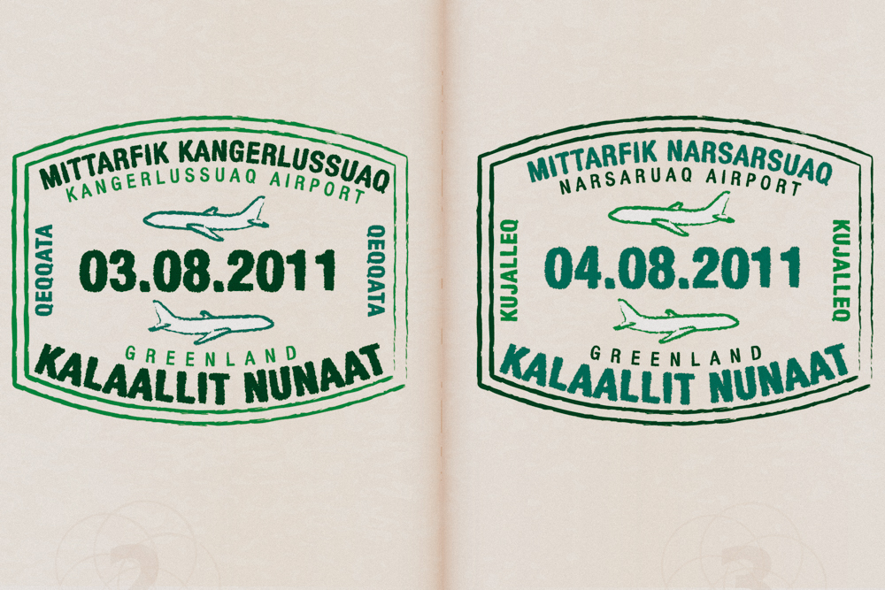 unusual passport stamps from Greenland in 2011