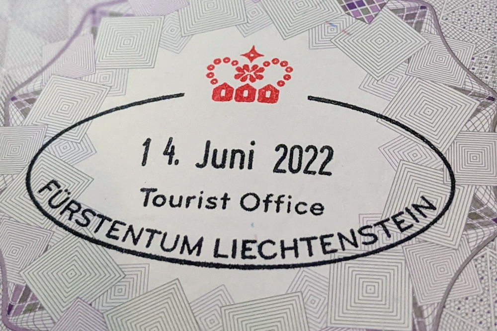 Sello de pasaporte de Liechtenstein