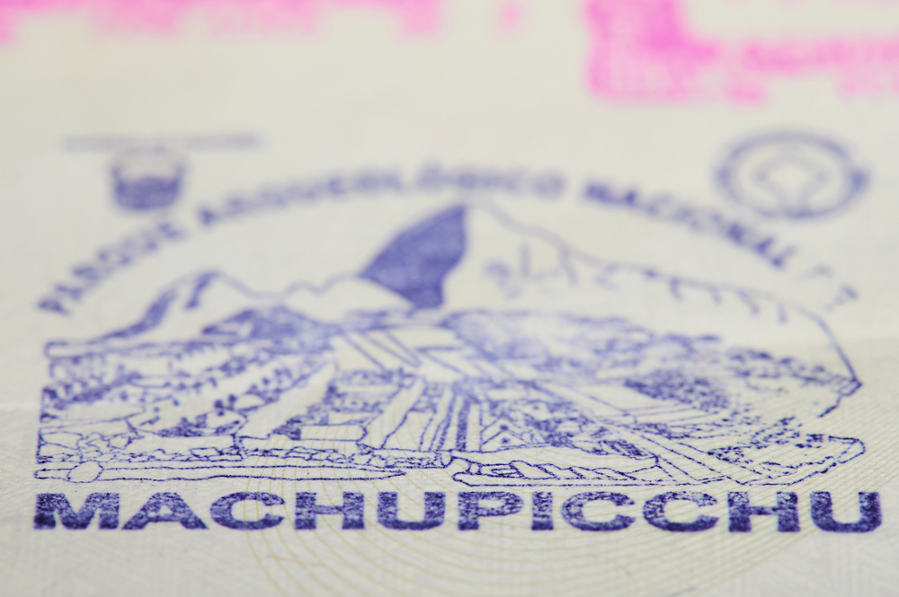 Un sello de pasaporte inusual de Machu Picchu