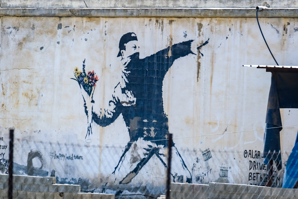 Banksy graffiti in Bethlehem, West Bank, Palestine