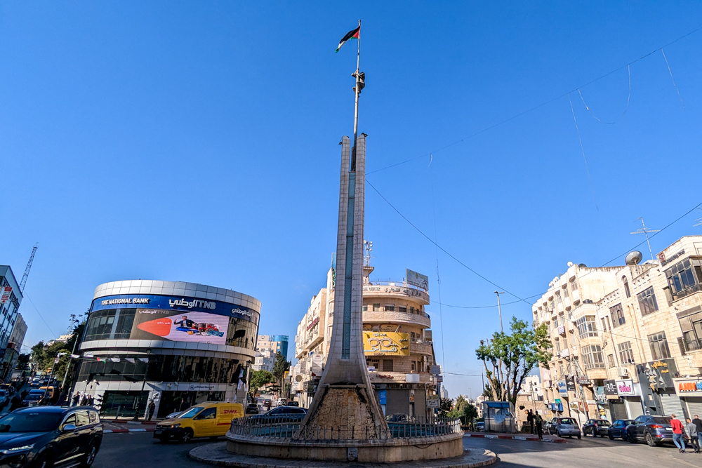 A flag pole in Ramallah, West Bank, Palestine