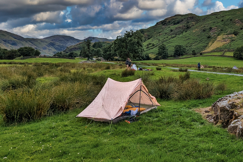 A tent pitched in the Lake District