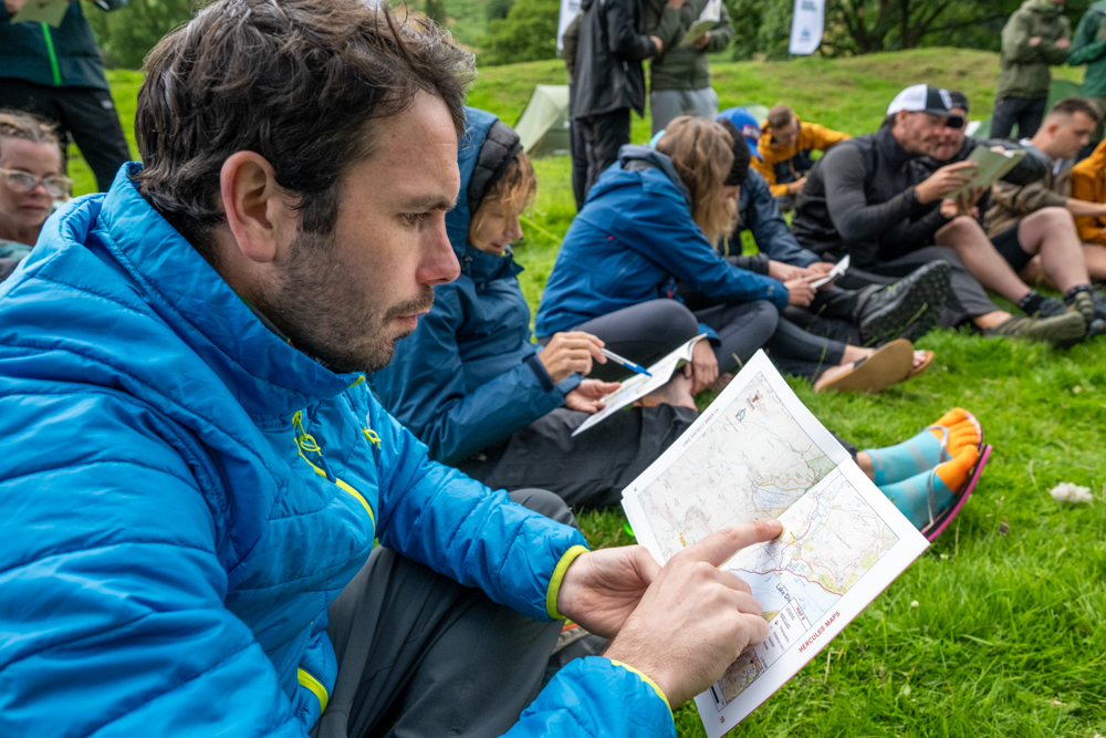 Peter studying a map during the Highlander Lake District