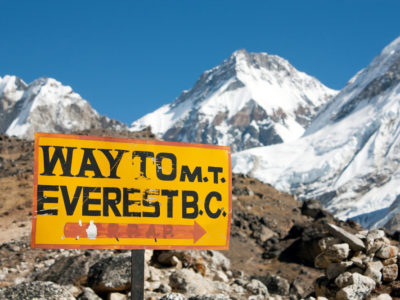 Everest base camp trek sign