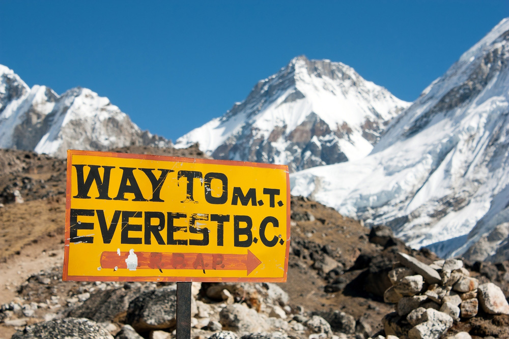 Everest base camp trek sign