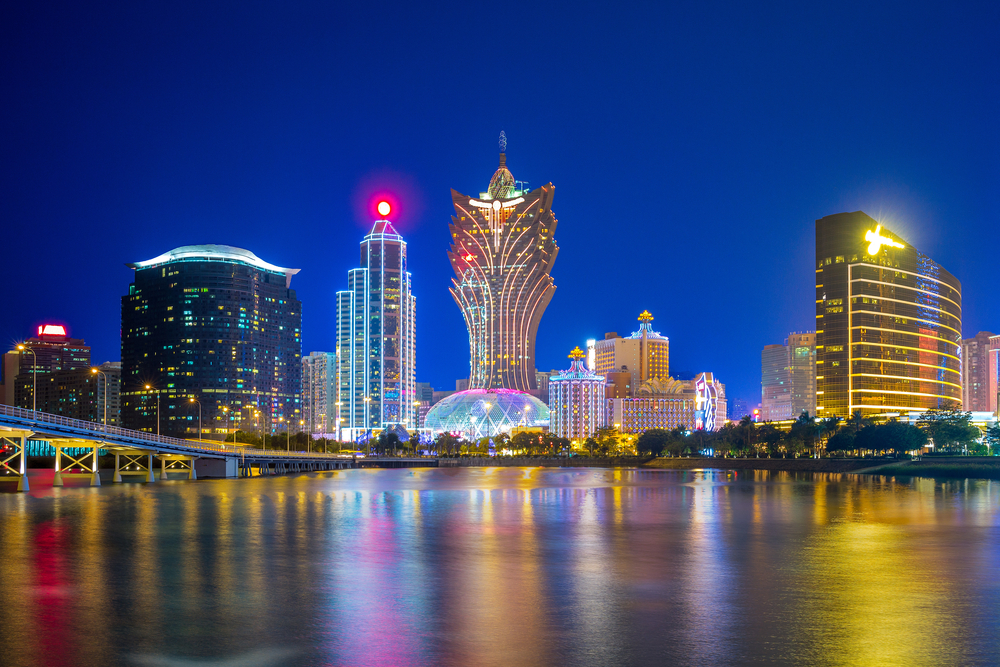 The skyline of Macao at night