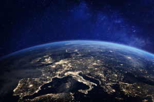 Fastest internet lead image showing satellite image of Europe at night