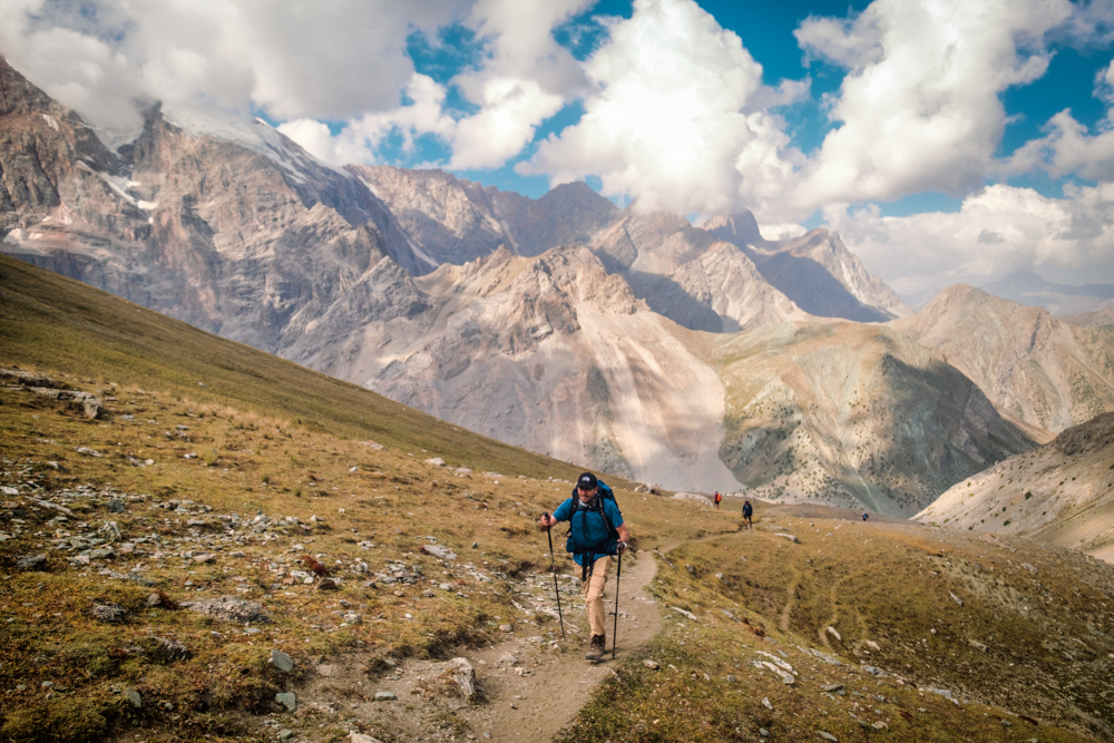 Peter hiking in Tajikistan