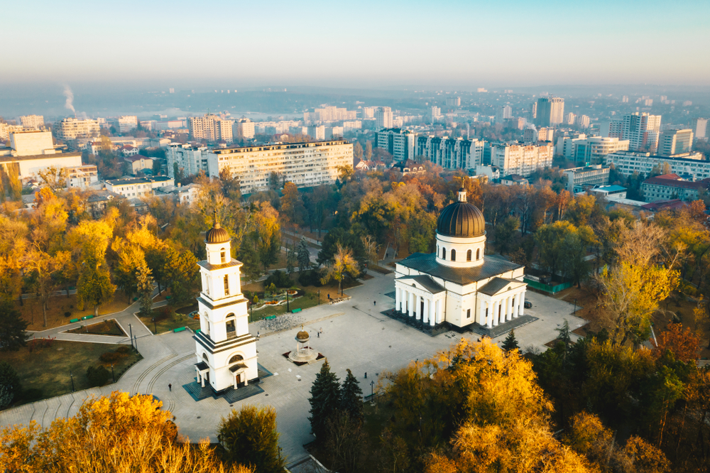 An aerial view of Chisinau in Moldova – Europe's cheapest country for internet
