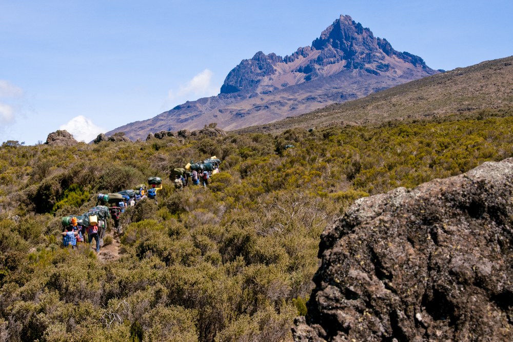 Trekkers on the Rongai, one of the best Kilimanjaro climbing routes
