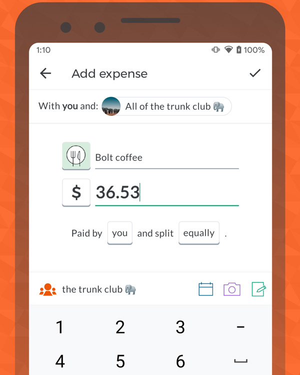 A screenshot Splitwise – one of the best travel apps