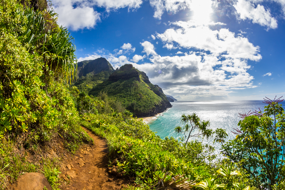 A view of the coast from the Kalalau Trail 