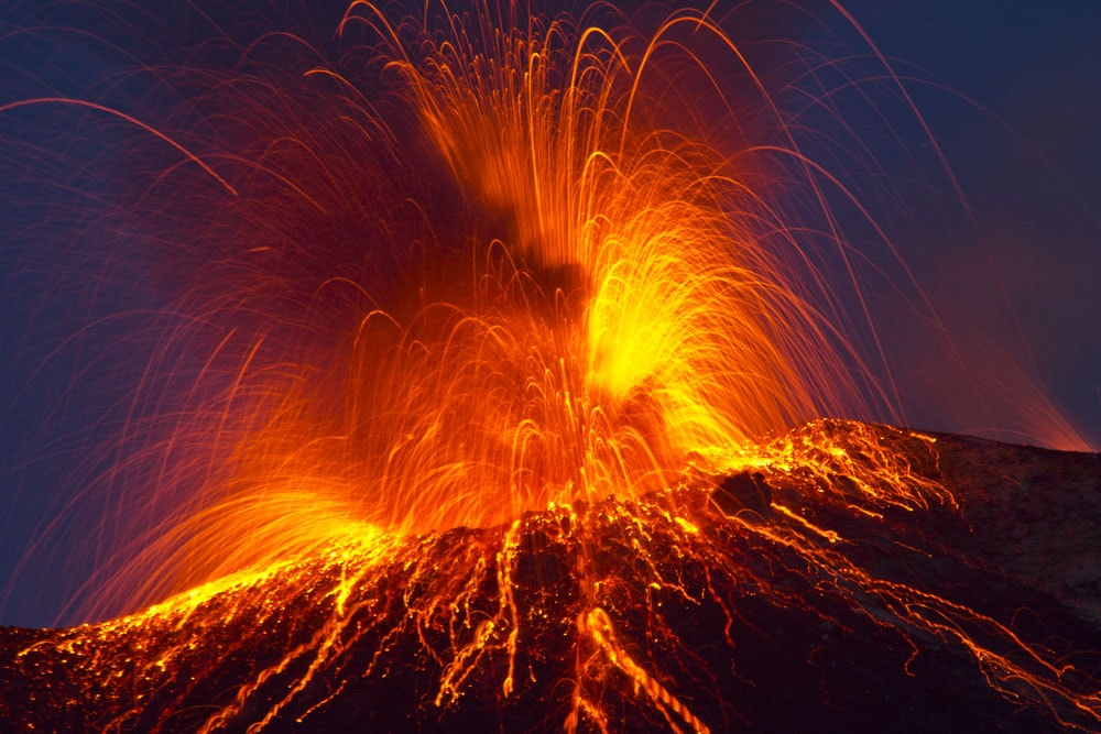 Stromboli is renowned for its violent bursts of molten lava, ash and rock