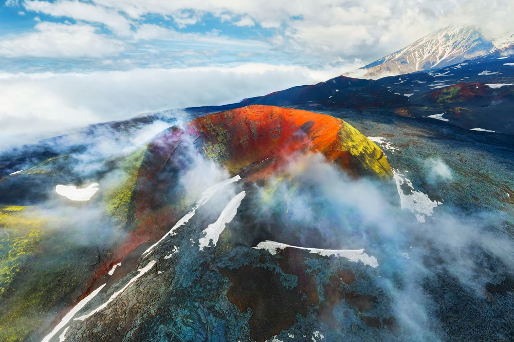 Tolbachik in the Russian Far East is one of the most active volcanoes in the world