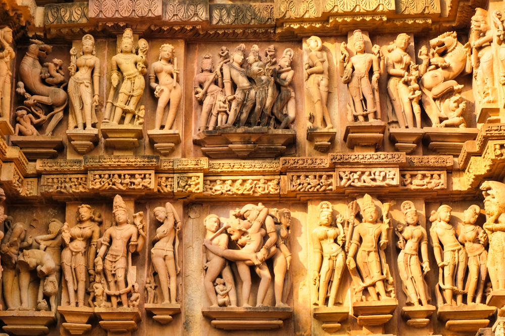 Erotic carvings at Khajuraho