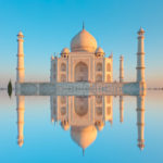 The Taj Mahal reflected during our Essential India tour