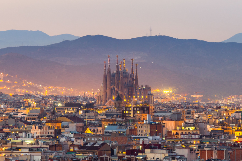 The skyline of Barcelona, one of the best cities to visit in Europe