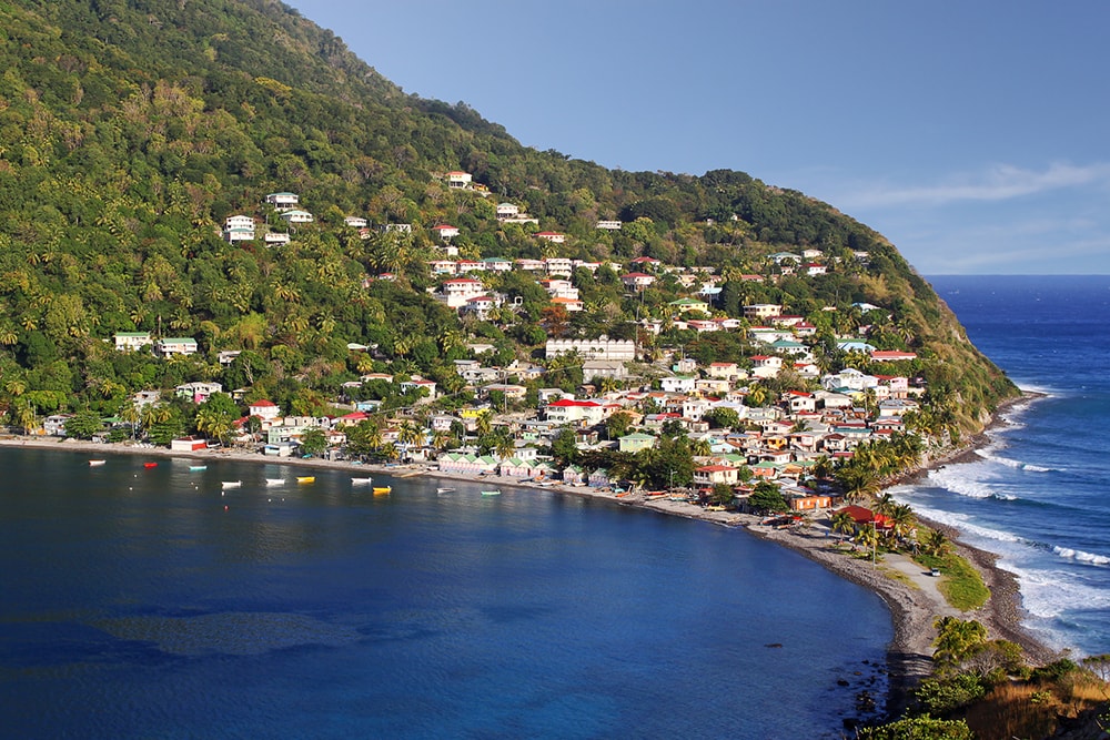 Scotts Head fishing village in Dominica which has benefited from Citizenship by investment