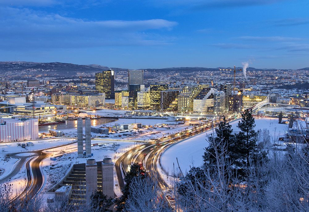 Oslo roads covered in snow