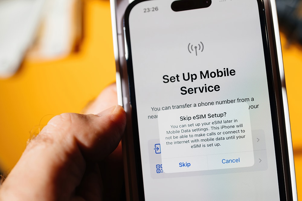 Changing eSIM settings on an iPhone