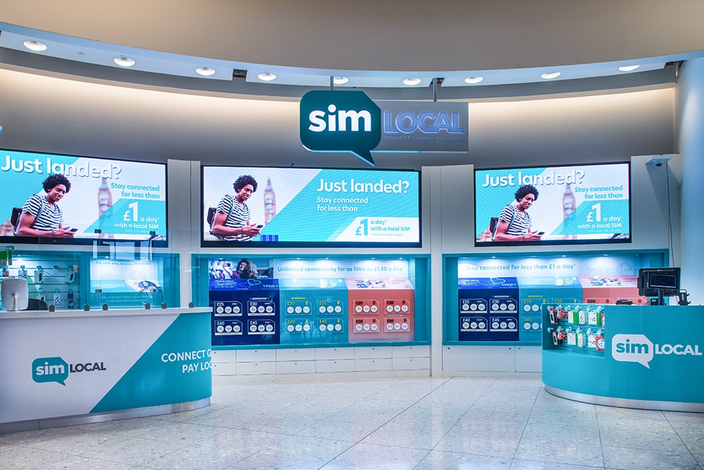 A Sim Local store at Heathrow airport
