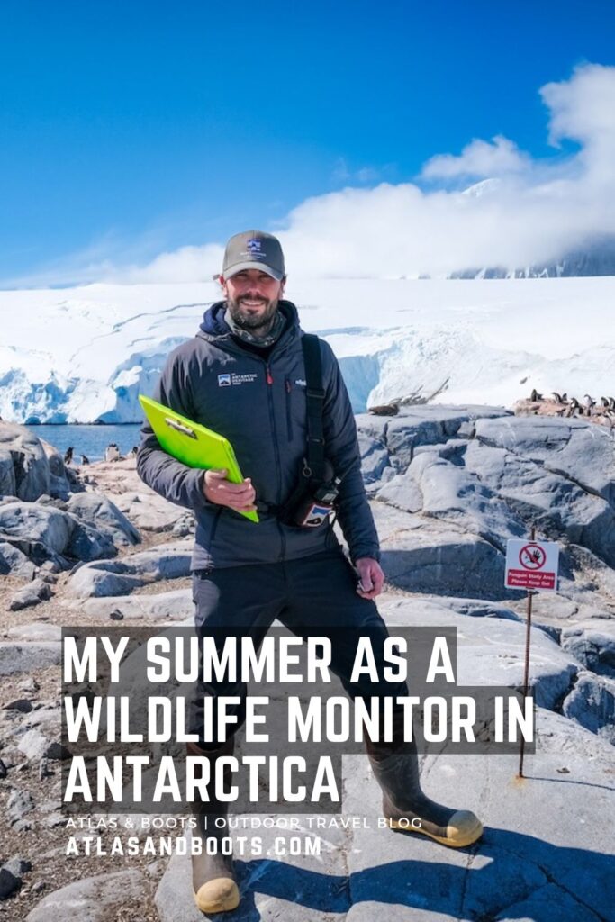 wildlife monitor in Antarctica pinterest pin image