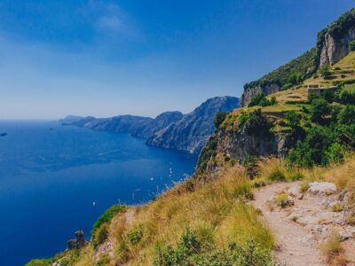 Amalfi Coast Trail view point while Hiking the Path of the Gods